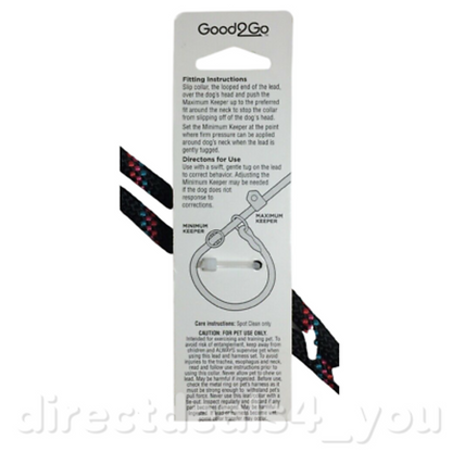 Good2Go Black Confetti Rope Dog Slip Leash Looped Dog Collar Adjustable 6 ft. - GOODSZON Discount Store