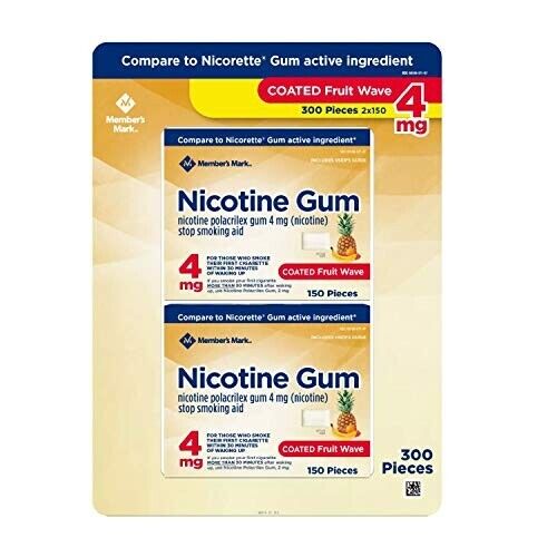 Member's Mark 4 mg Nicotine Polacrilex Gum, Coated Fruit Flavor 300 ct Exp 2025 - GOODSZON Discount Store