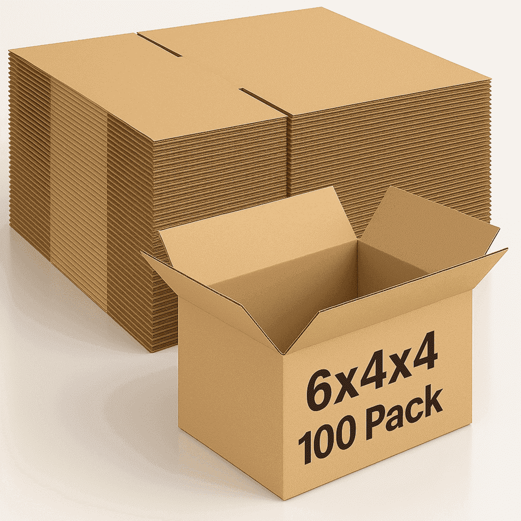 100 Pack 6x4x4 Inches Small Shipping Boxes Brown Corrugated Cardboard Boxes for Packing, Mailing, Moving, Business - GOODSZON Discount Store