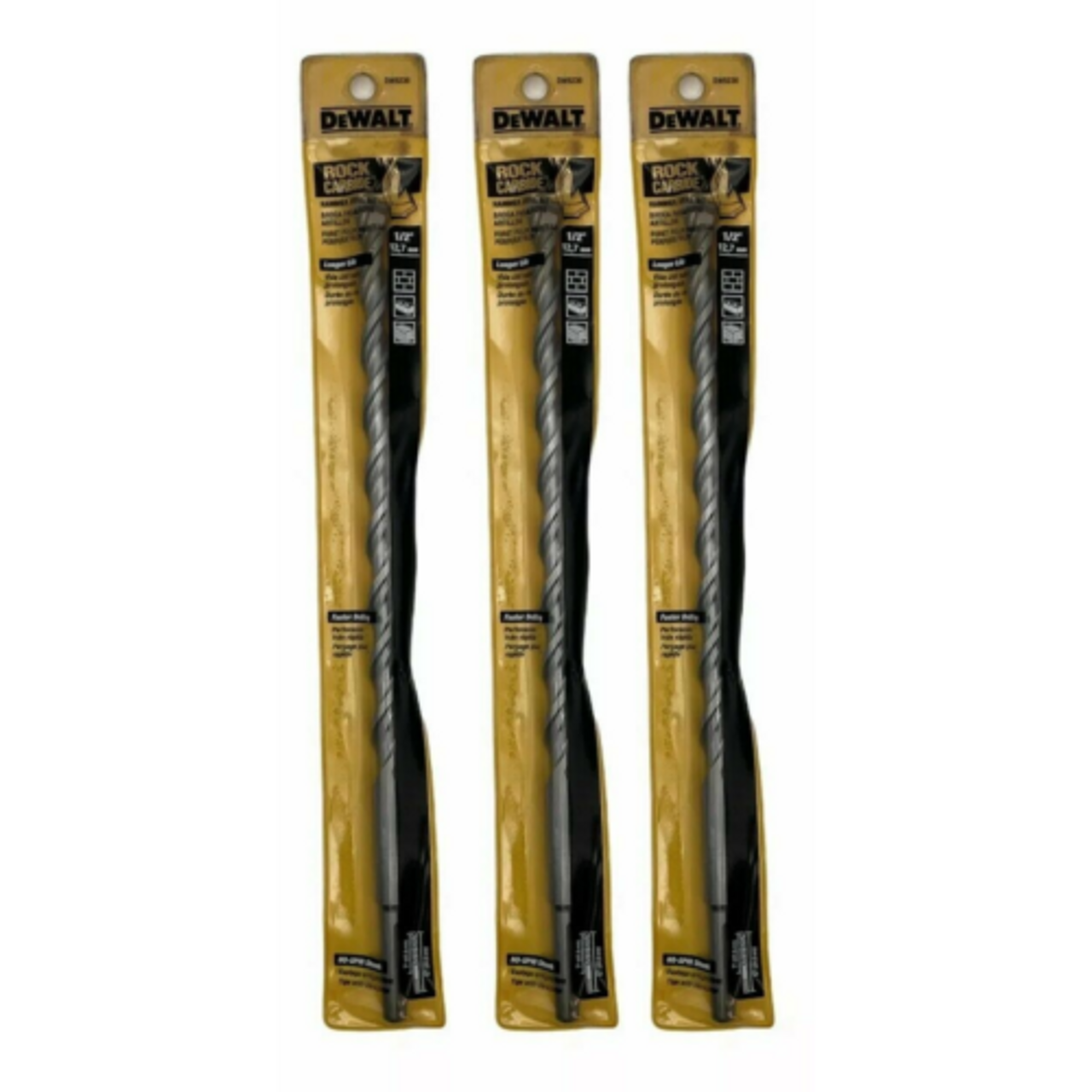 DEWALT 1/2" Rock Carbide Hammer Drill Bit #DW5236 Pack of 3 - GOODSZON Discount Store