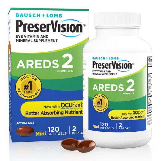 PreserVision AREDS 2 Eye Vitamin & Mineral Supplement, Contains Lutein, Vitamin C, Zeaxanthin, Zinc & Vitamin E, 120 Softgels (Packaging May Vary) - GOODSZON Discount Store