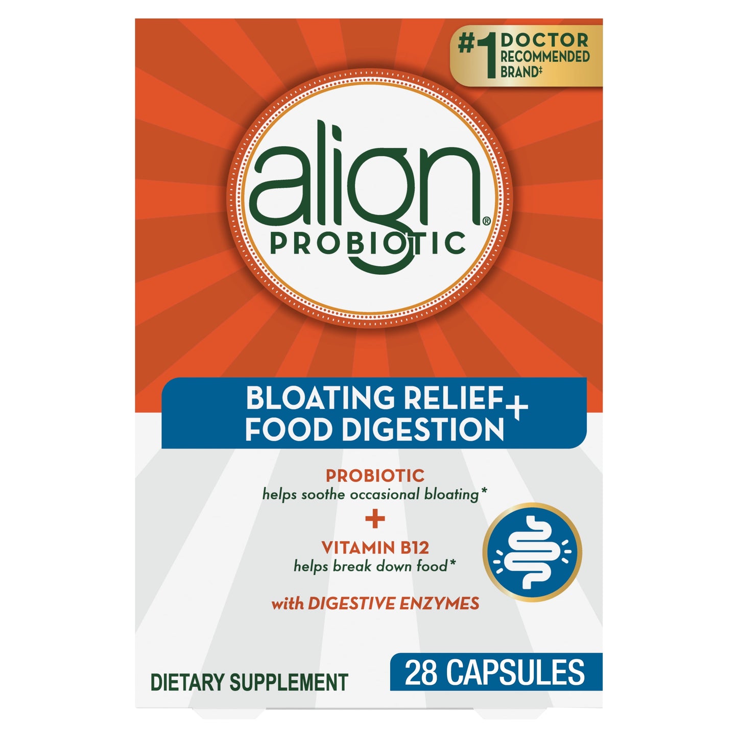 Align Probiotic Bloating and Gas Relief + Food Digestion, 28 Capsules - GOODSZON Discount Store