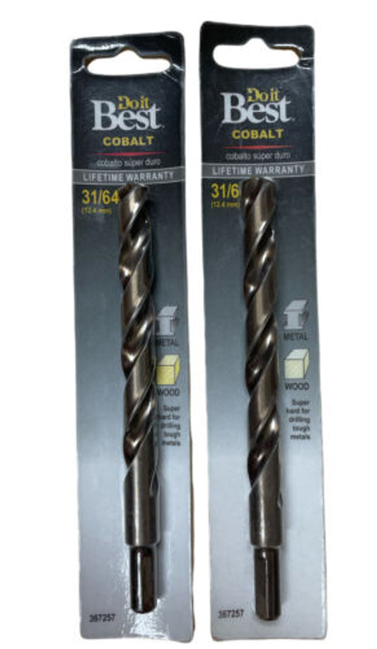 Do it Best 31/64 In. Cobalt Drill Bit 367257 Pack of 2 - GOODSZON Discount Store