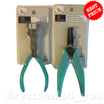 Bead Landing Long Nose Hole Punch Pliers & Nylon Jaw Forming Pliers (Pack of 2) - GOODSZON Discount Store