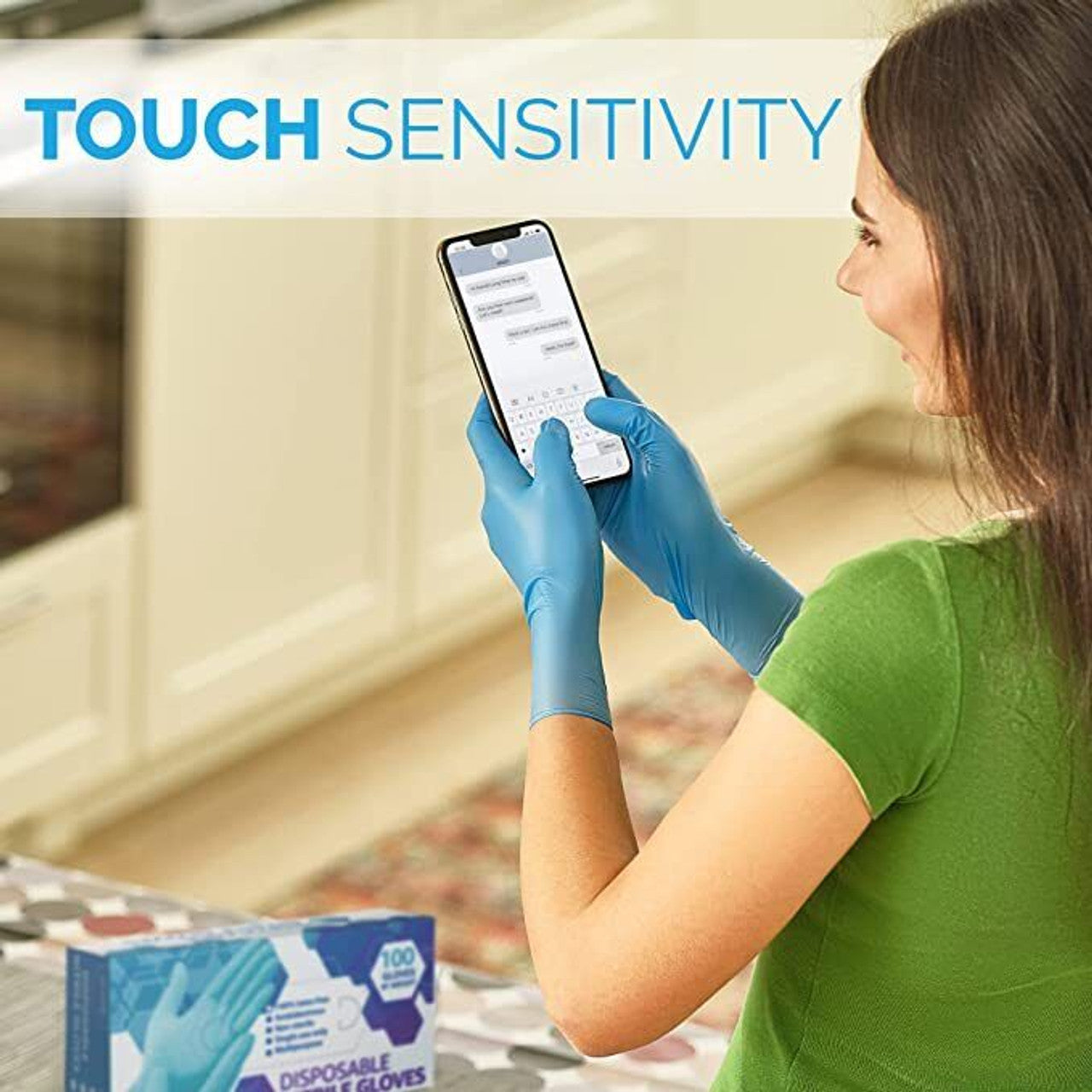 [100 Pcs] Nitrile Gloves - Powder & Latex Free Disposable Exam Gloves - GOODSZON Discount Store