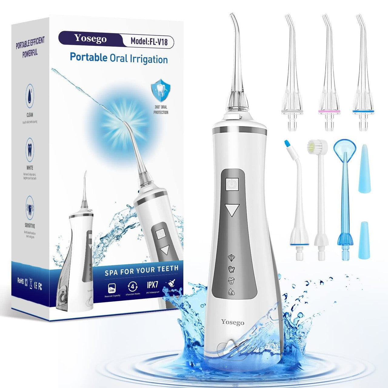 Yosego Cordless Oral Irrigator Portable Dental Pick Teeth Cleaner,Water Flosser - GOODSZON Discount Store