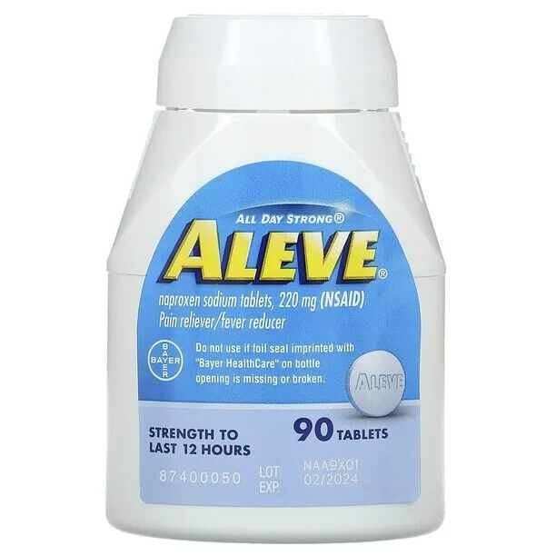 Aleve All Day Strong Naproxen Sodium Tablets, 220 mg, 90 count Exp 12/2024+ - GOODSZON Discount Store