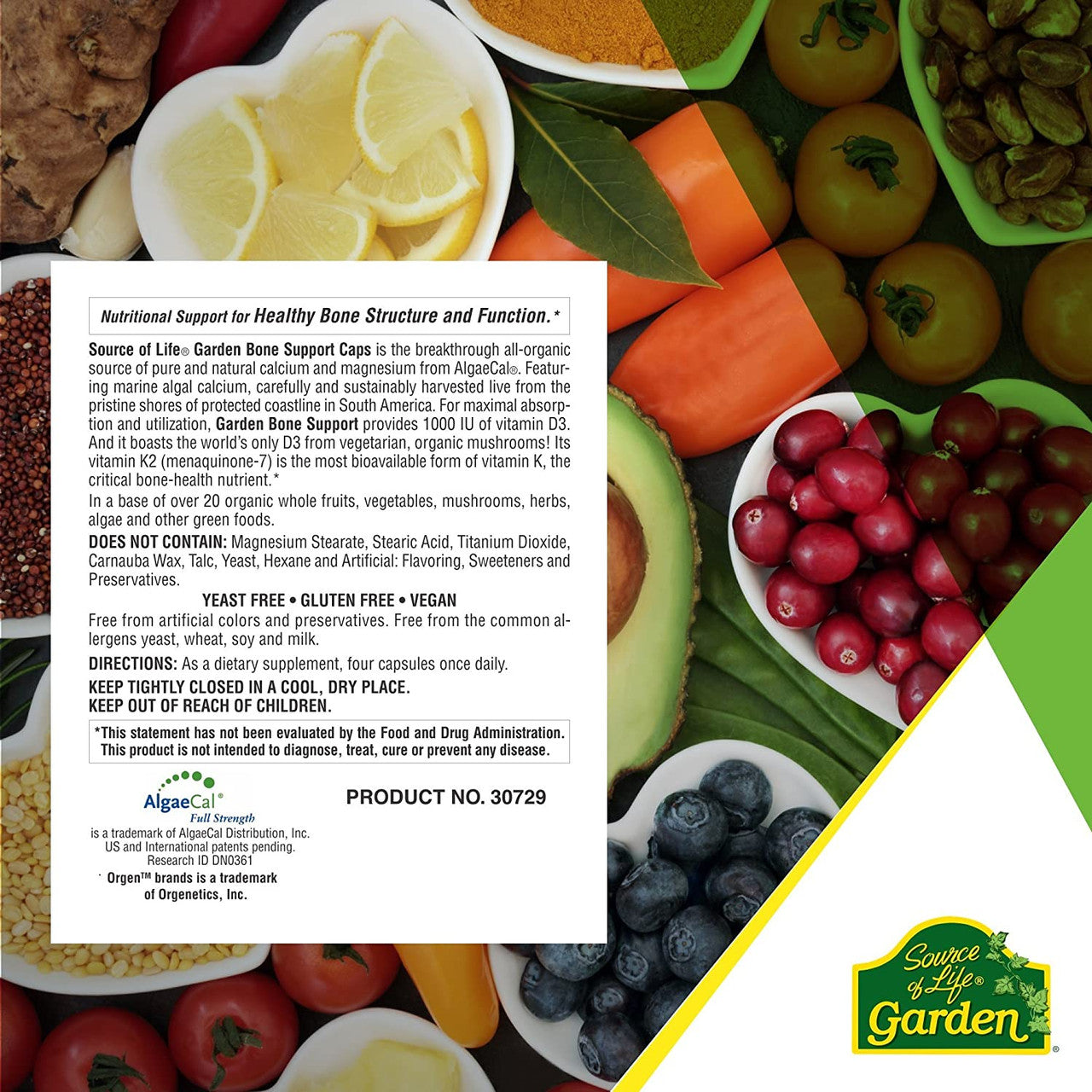 Nature's Plus Source of Life Garden, Organic Bone Support, 120 Vegan Capsules - GOODSZON Discount Store