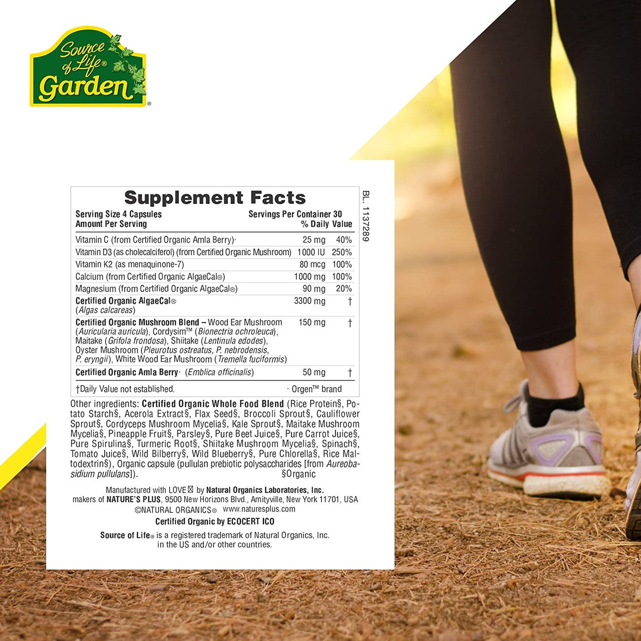 Nature's Plus Source of Life Garden, Organic Bone Support, 120 Vegan Capsules - GOODSZON Discount Store