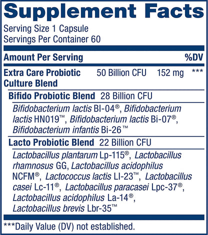 Renew Life Ultimate Flora Adult Extra Care Probiotic, 50 Billion CFU, 60 Capsules - GOODSZON Discount Store