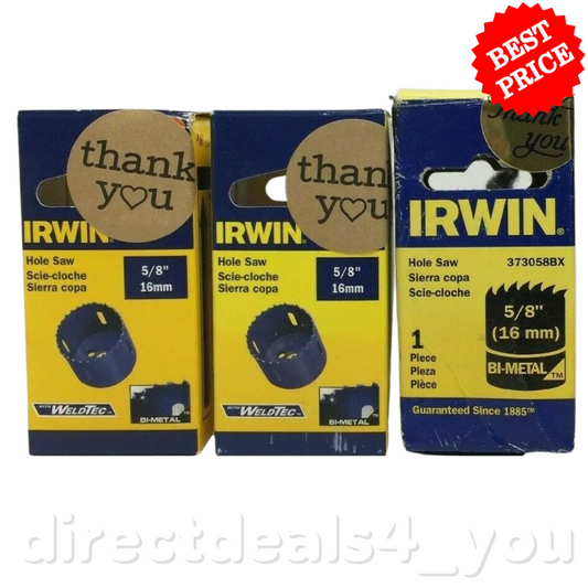 Irwin Bi-Metal Hole Saw 5/8” 16 mm # 373058BX Pack of 3 - GOODSZON Discount Store
