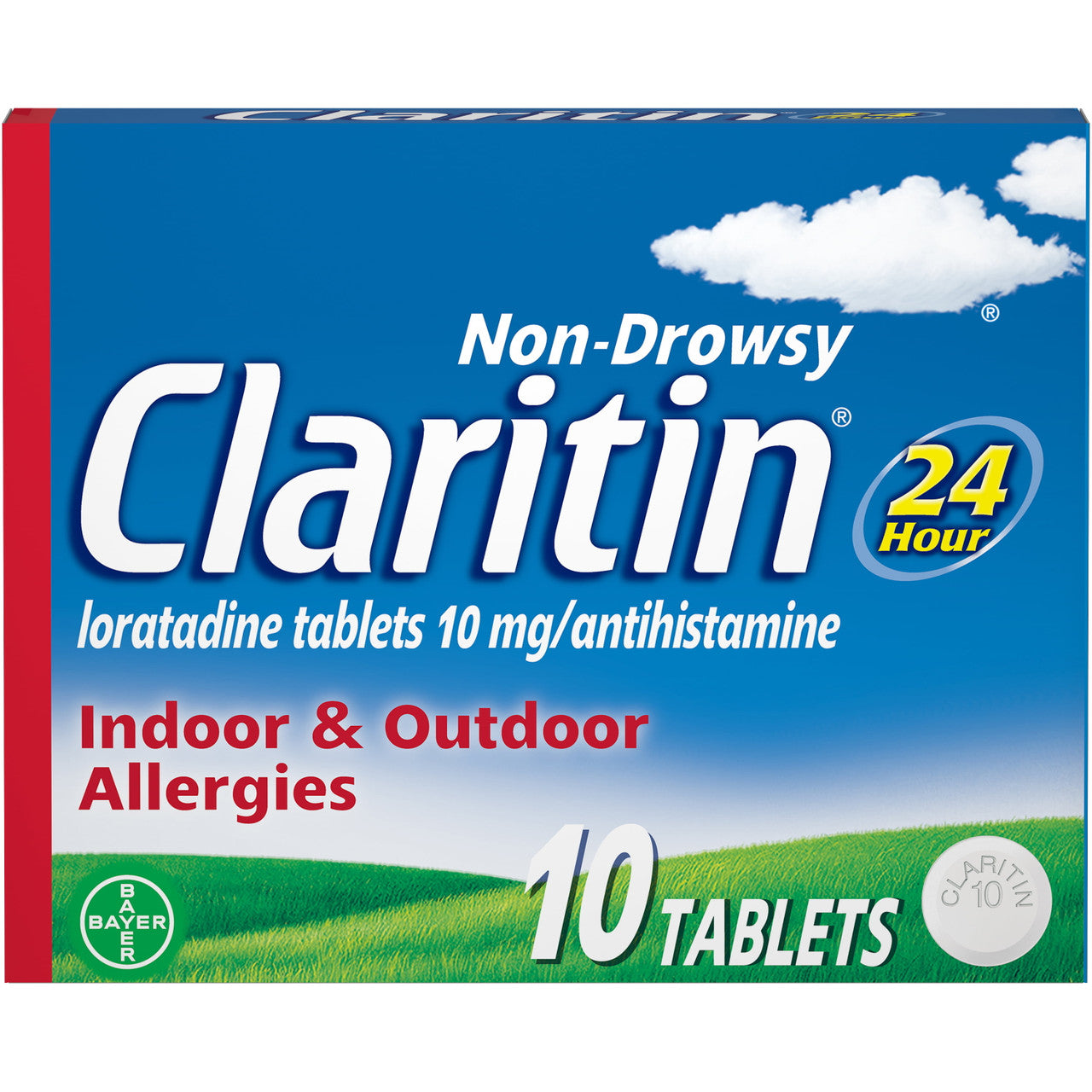 Claritin 24 Hour Non-Drowsy Allergy Medicine, 1Loratadine Antihistamine Tablets, 10 Ct