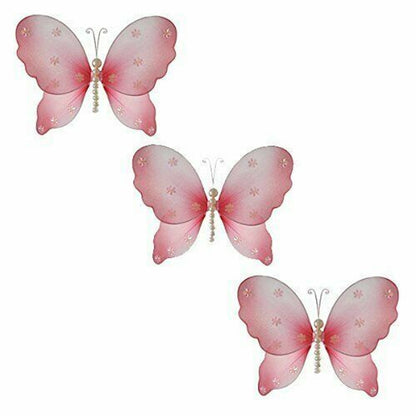 The Butterfly Grove Isabella Butterfly Decoration Small 5"x4" Pink 3 pc - GOODSZON Discount Store