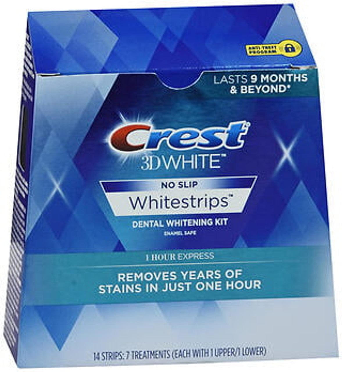 Crest 3D White No Slip Whitestrips Dental Whitening Kit 1 Hour Express - 10 ct - GOODSZON Discount Store