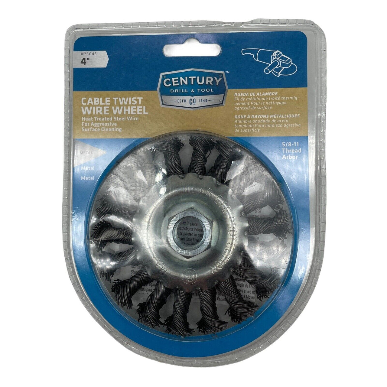Century Drill & Tool 76043 Cable Twist Wire Wheel, 4x5/8x11 in. - GOODSZON Discount Store