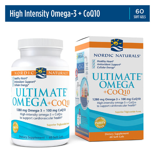 Nordic Naturals Ultimate Omega +CoQ10 Softgels, 1280 Mg, Non-GMO, 60 Ct. - GOODSZON Discount Store