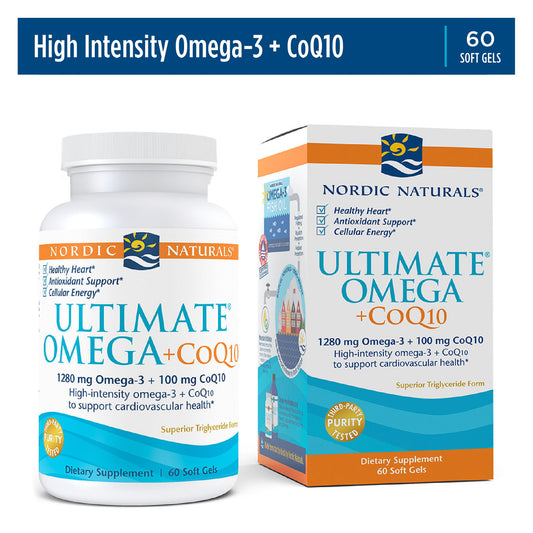 Nordic Naturals Ultimate Omega +CoQ10 Softgels, 1280 Mg, Non-GMO, 60 Ct. - GOODSZON Discount Store
