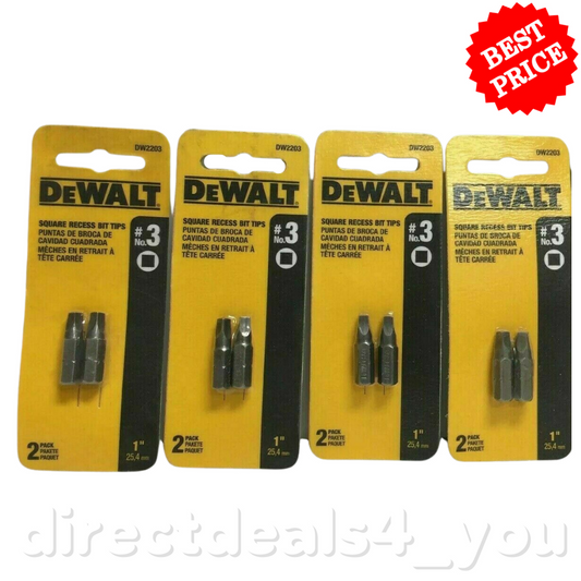 Dewalt DW2203 #3 Square Recess Bit Tips Pack of 4 - GOODSZON Discount Store