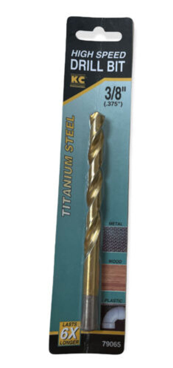 KC Titanium Steel High Speed Drill Bit 3/8” #79065 Pack of 3 - GOODSZON Discount Store