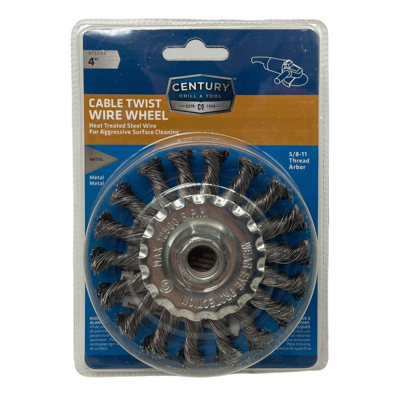Century Drill & Tool 76043 Cable Twist Wire Wheel, 4x5/8x11 in. - GOODSZON Discount Store
