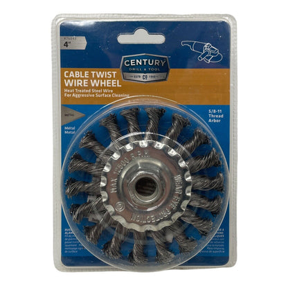 Century Drill & Tool 76043 Cable Twist Wire Wheel, 4x5/8x11 in. - GOODSZON Discount Store
