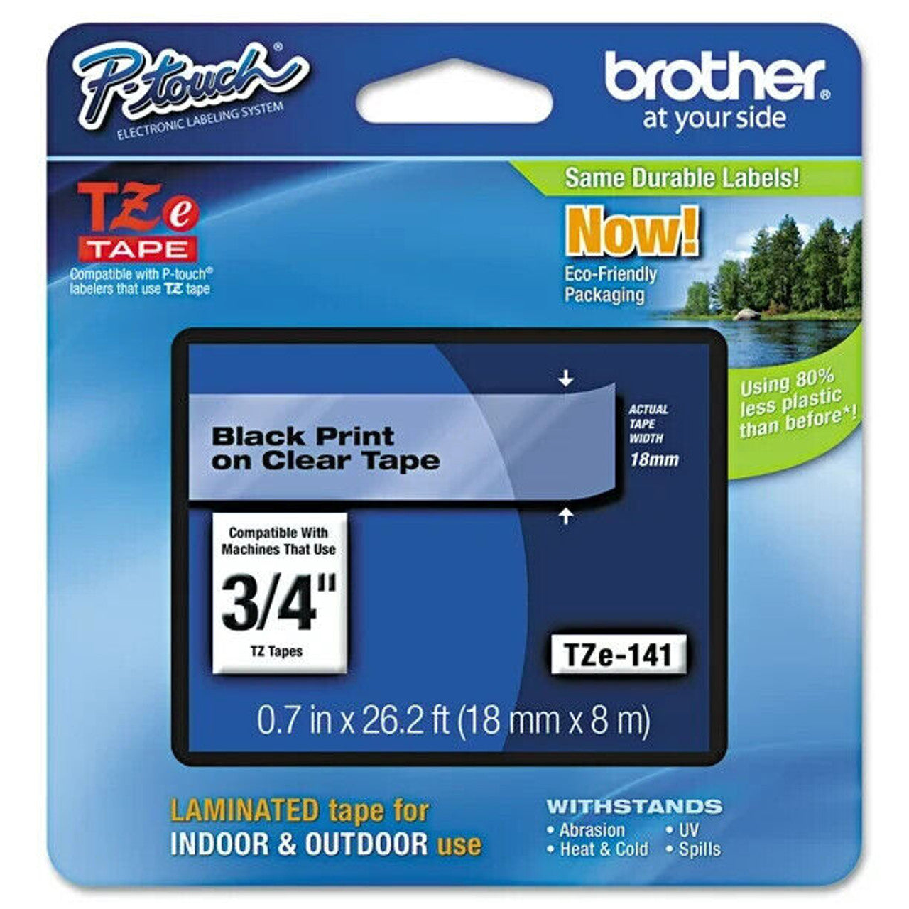 Brother P-touch TZE-141 Tape, 3/4" (0.7") Wide Standard Laminated Label Maker Ta - GOODSZON Discount Store