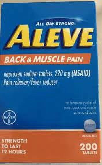 Aleve Back & Muscle Pain Reliever Naproxen Sodium Tablets, 200 Count - GOODSZON Discount Store