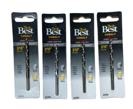 Do it Best 3/16 In. Cobalt Drill Bit 307920 Pack of 4 - GOODSZON Discount Store