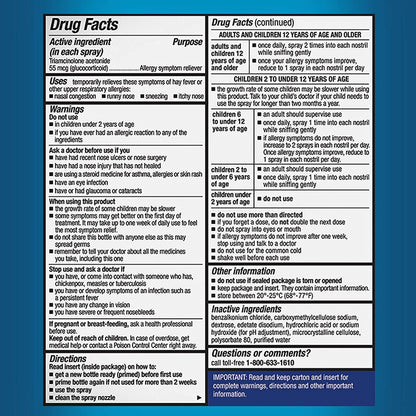 Nasacort 24HR Allergy Nasal Spray, Non-drowsy, 60 Sprays, 0.37 fl. oz. - GOODSZON Discount Store