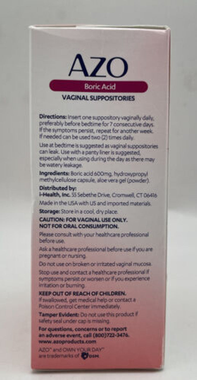 Azo Promotes Vaginal Balance - 30 Vaginal Suppositories Pack 2 - GOODSZON Discount Store