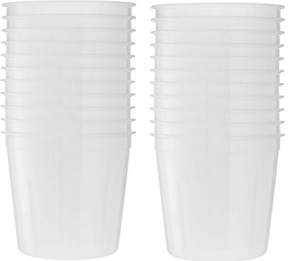 20 Count 128 Oz Combo Basix Round Clear Food Storage Deli Container With Lids - GOODSZON Discount Store