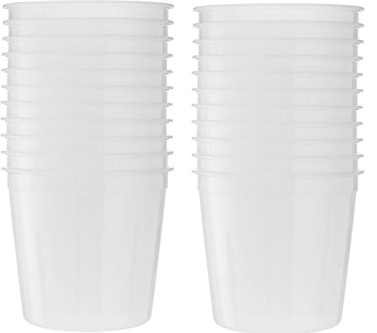 20 Count 128 Oz Combo Basix Round Clear Food Storage Deli Container With Lids - GOODSZON Discount Store