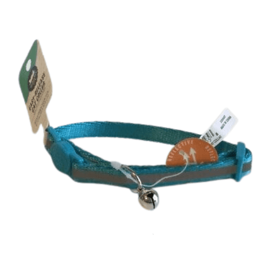 WHISKER CITY Reflective Stripe Blue Breakaway Cat Collar 8-12 in. - GOODSZON Discount Store