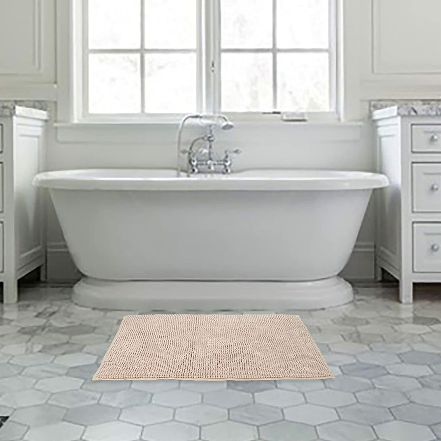 Absorbent Super Soft Bath Mat Large Size, Beige 21" x 34" - GOODSZON Discount Store