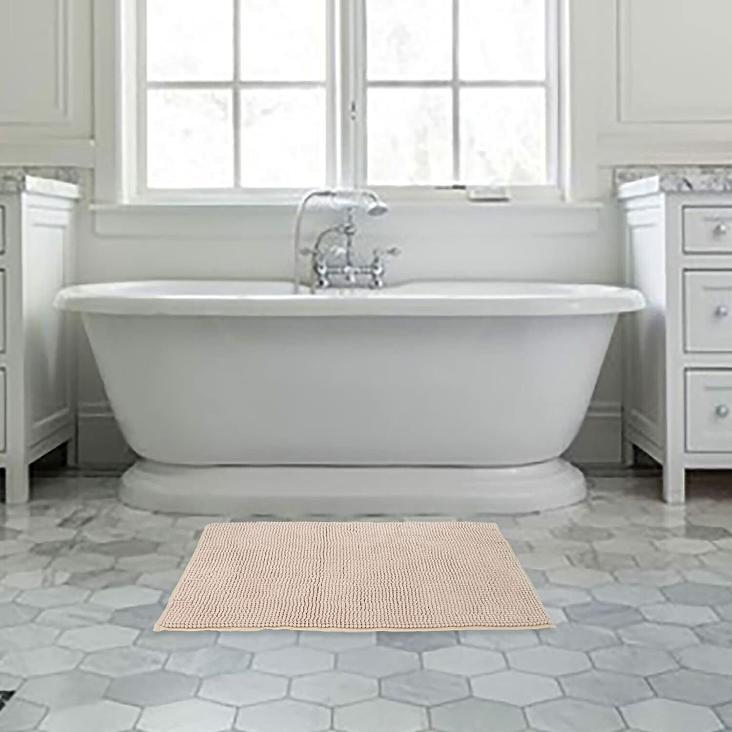 Absorbent Super Soft Bath Mat Large Size, Beige 21" x 34" - GOODSZON Discount Store