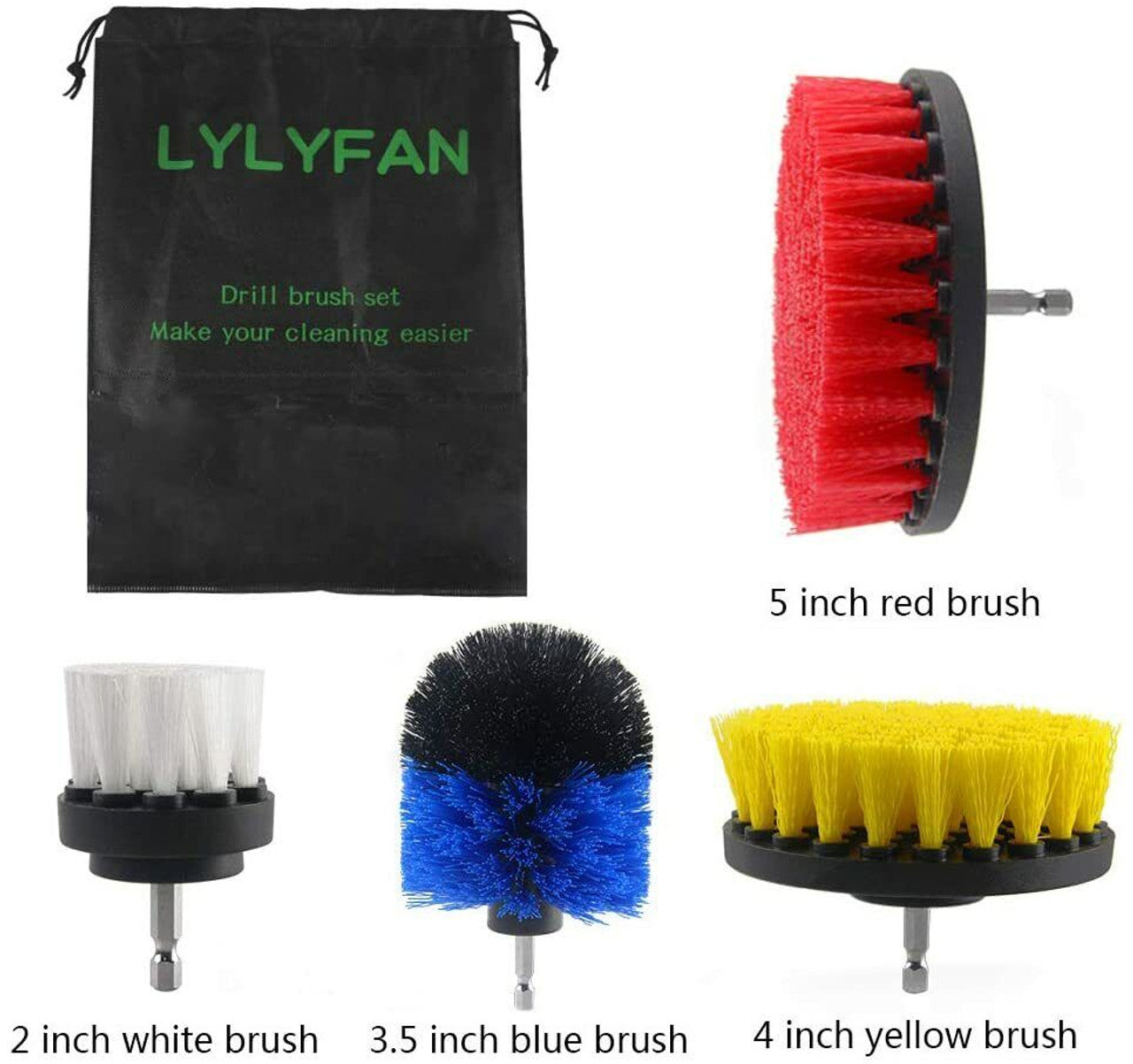 Drill Brush Attachment 4 Piece Drill Scrub Brush Set - GOODSZON Discount Store