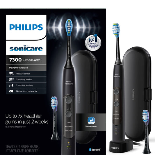 Philips Sonicare Expertclean 7300 HX9610/17 Rechargeable Electric Toothbrush, Black - GOODSZON Discount Store
