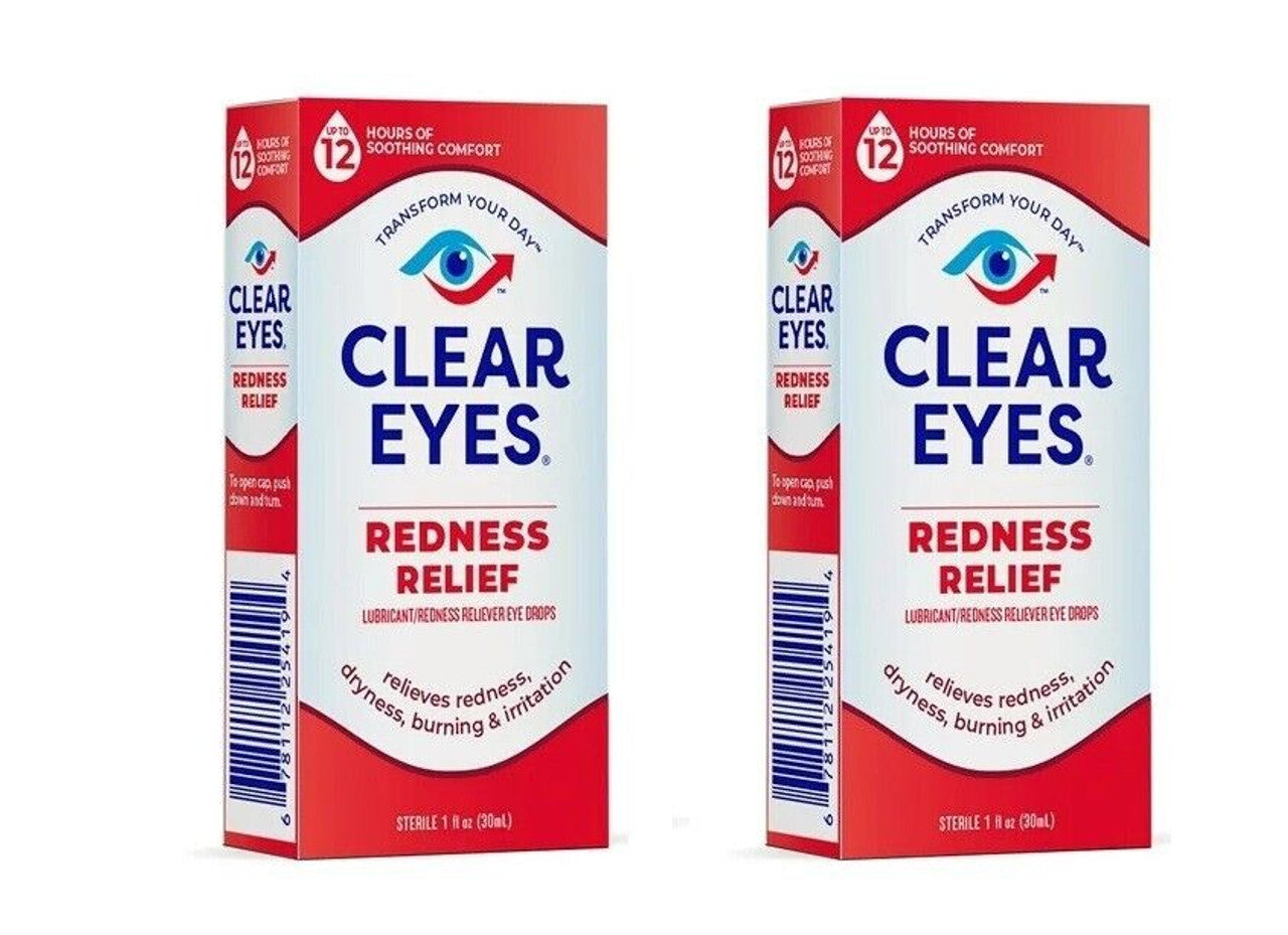 Clear Eyes Redness Eye Relief Lubricant Eye Drops, 1 fl oz Pack of 2 - GOODSZON Discount Store