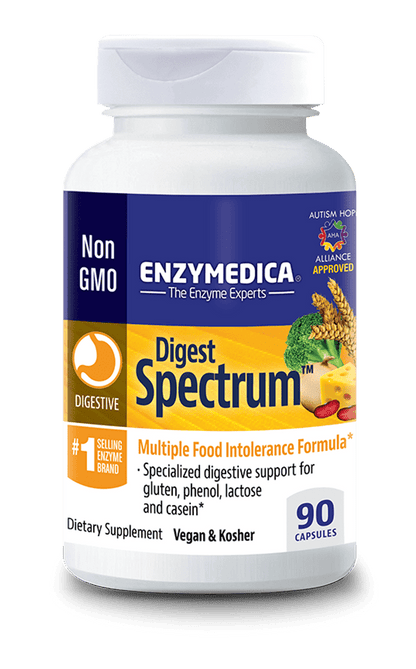Enzymedica, Digest Spectrum, Dietary Supplement to Support Digestive Relief From Food Intolerances, Vegan, Non-GMO, 90 Capsules (45 Servings) - GOODSZON Discount Store