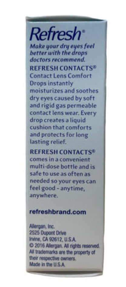 Refresh Contacts Contact Lens Comfort Drops - 0.4 fl oz Pack of 3 - GOODSZON Discount Store