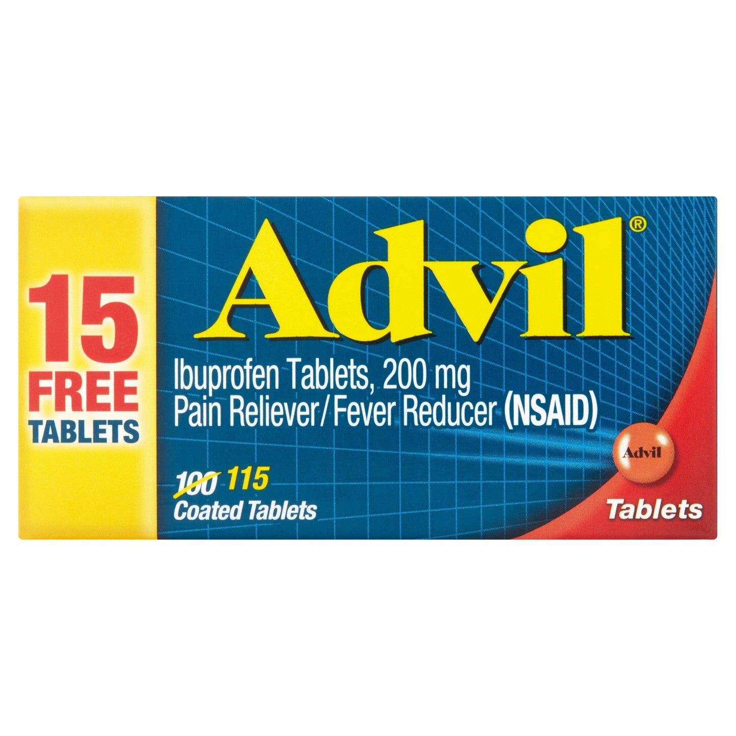 Advil Ibuprofen Coated Tablets, 200 mg, 115 count - GOODSZON Discount Store