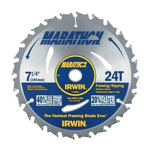 Irwin Marathon Circular Saw Blade For Framing Ripping 7-1/4" 24T Pack of 7 - GOODSZON Discount Store