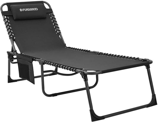 FUNDANGO Folding Chaise Lounge Chair for Outdoor, Lawn, Patio, Beach - GOODSZON Discount Store