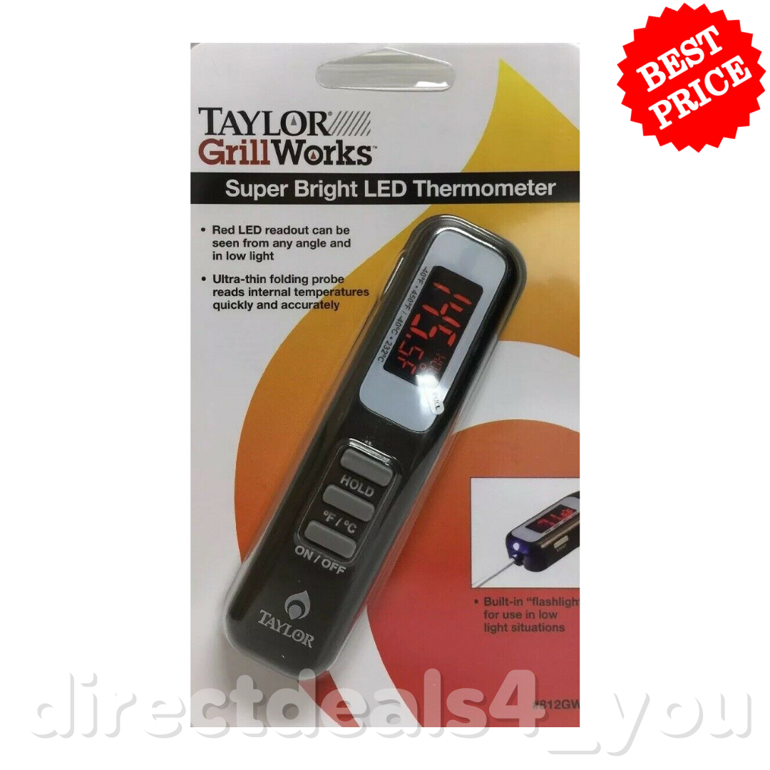 TAYLOR Grill Works Super Bright LED Thermometer #812GW PACK OF 2 - GOODSZON Discount Store