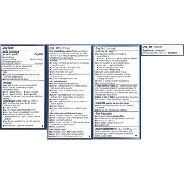 Advil PM Liqui-Gels Pain and Headache Reliever, 40 Liquid Filled Caps Exp 10/24 - GOODSZON Discount Store