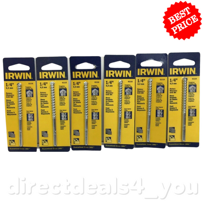 Irwin 61116 1/4" Rotary Masonry Drill Bit Pack of 6 - GOODSZON Discount Store