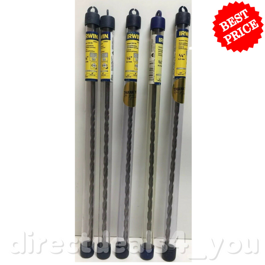 Irwin 326007 1/4"x12"x 8" Straight Shank Rotary Hammer Drill Bit Pack of 5 - GOODSZON Discount Store