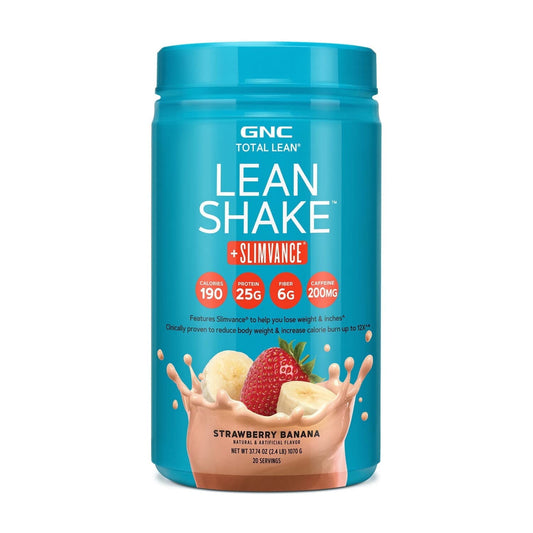 GNC Total Lean Lean Shake + Slimvance - Strawberry Banana, 20 Servings, Weight Loss Protein Powder with 200mg of Caffeine - GOODSZON Discount Store