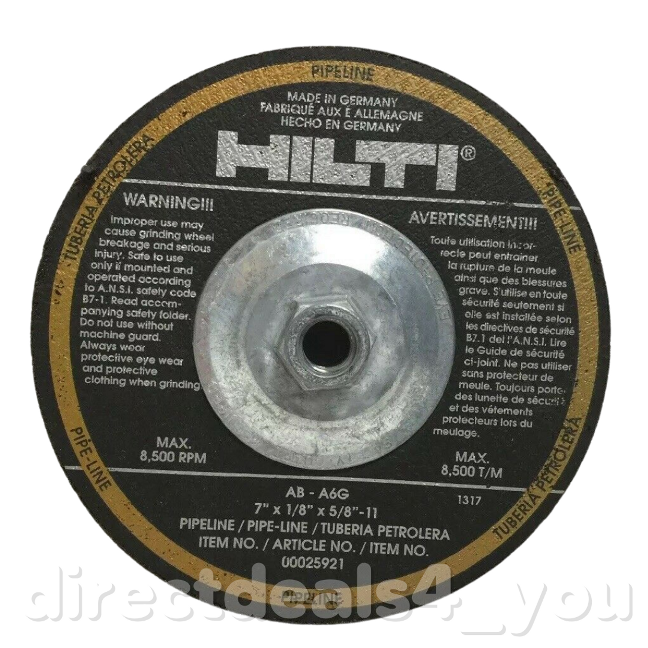 HILTI Grinding Wheels Abrasive AB-A6G (7" X 1/8" X 5/8" - 11 ) Pack of 5 - GOODSZON Discount Store