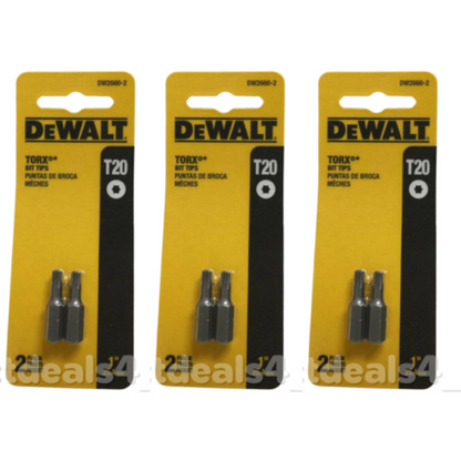 DEWALT DW2660-2 T20 Torx Bit Tips 2 pc Pack of 3 - GOODSZON Discount Store